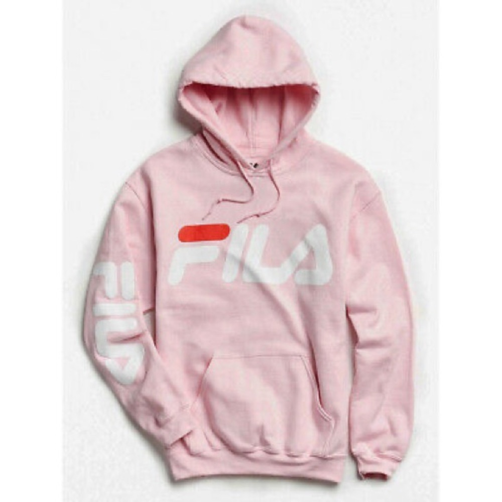 FILA Pink Hoodie w FILA Logo on Front and Sleeve. - Picture 4 of 4